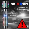 A new cross-border white laser long-range rechargeable flashlight with built-in battery, featuring a fluorescent strip and red and blue flashing outdoor flashlight Application Scenario